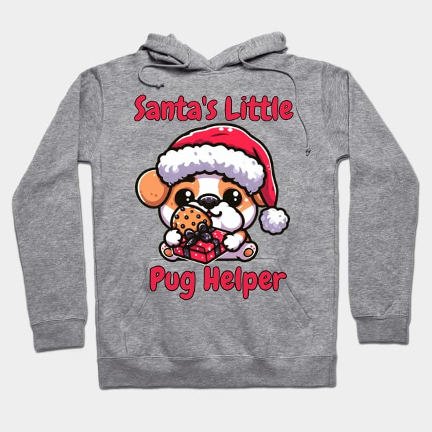 Merry Pugmas Funny Christmas Santa Pug Owner Hoodie by Japanese Fever